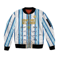 Custom Argentina Campeones Del Mundo 2026 Sleeve Zip Bomber Jacket Four Star World Champions Glory