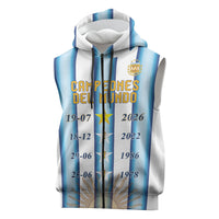 Custom Argentina Campeones Del Mundo 2026 Sleeveless Zip Hoodie Four Star World Champions Glory