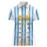 Custom Argentina Campeones Del Mundo 2026 Women Polo Shirt Four Star World Champions Glory