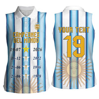 Custom Argentina Campeones Del Mundo 2026 Women Sleeveless Polo Shirt Four Star World Champions Glory