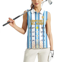 Custom Argentina Campeones Del Mundo 2026 Women Sleeveless Polo Shirt Four Star World Champions Glory