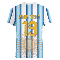 Custom Argentina Campeones Del Mundo 2026 Women V-Neck T-Shirt Four Star World Champions Glory