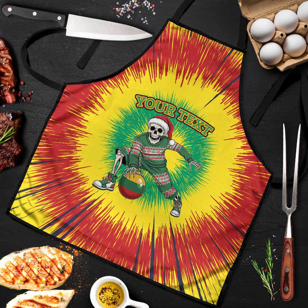 Lithuania Christmas Tie Dye Apron Skeleton Basketball Slam Dunk Santa Hat - Wonder Print Shop