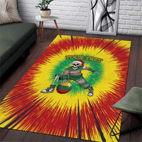 Lithuania Christmas Tie Dye Area Rug Skeleton Basketball Slam Dunk Santa Hat - Wonder Print Shop