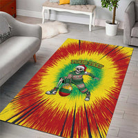 Lithuania Christmas Tie Dye Area Rug Skeleton Basketball Slam Dunk Santa Hat - Wonder Print Shop