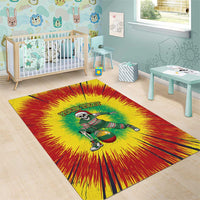 Lithuania Christmas Tie Dye Area Rug Skeleton Basketball Slam Dunk Santa Hat - Wonder Print Shop