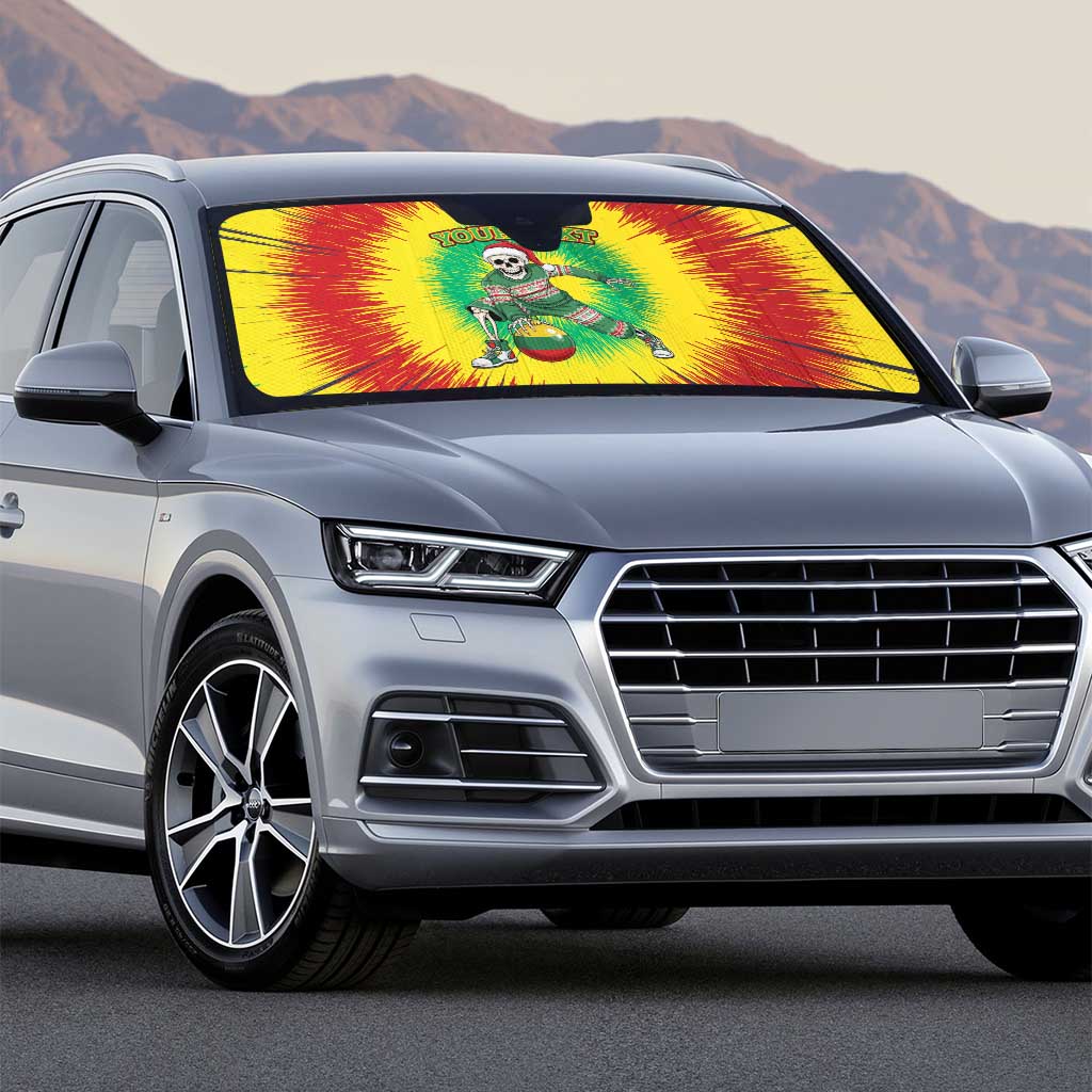 Lithuania Christmas Tie Dye Auto Sun Shade Skeleton Basketball Slam Dunk Santa Hat - Wonder Print Shop