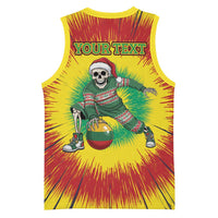 Personalized Lithuania Christmas Tie Dye Basketball Jersey Skeleton Basketball Slam Dunk Santa Hat LT19