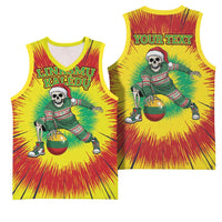 Personalized Lithuania Christmas Tie Dye Basketball Jersey Skeleton Basketball Slam Dunk Santa Hat LT19
