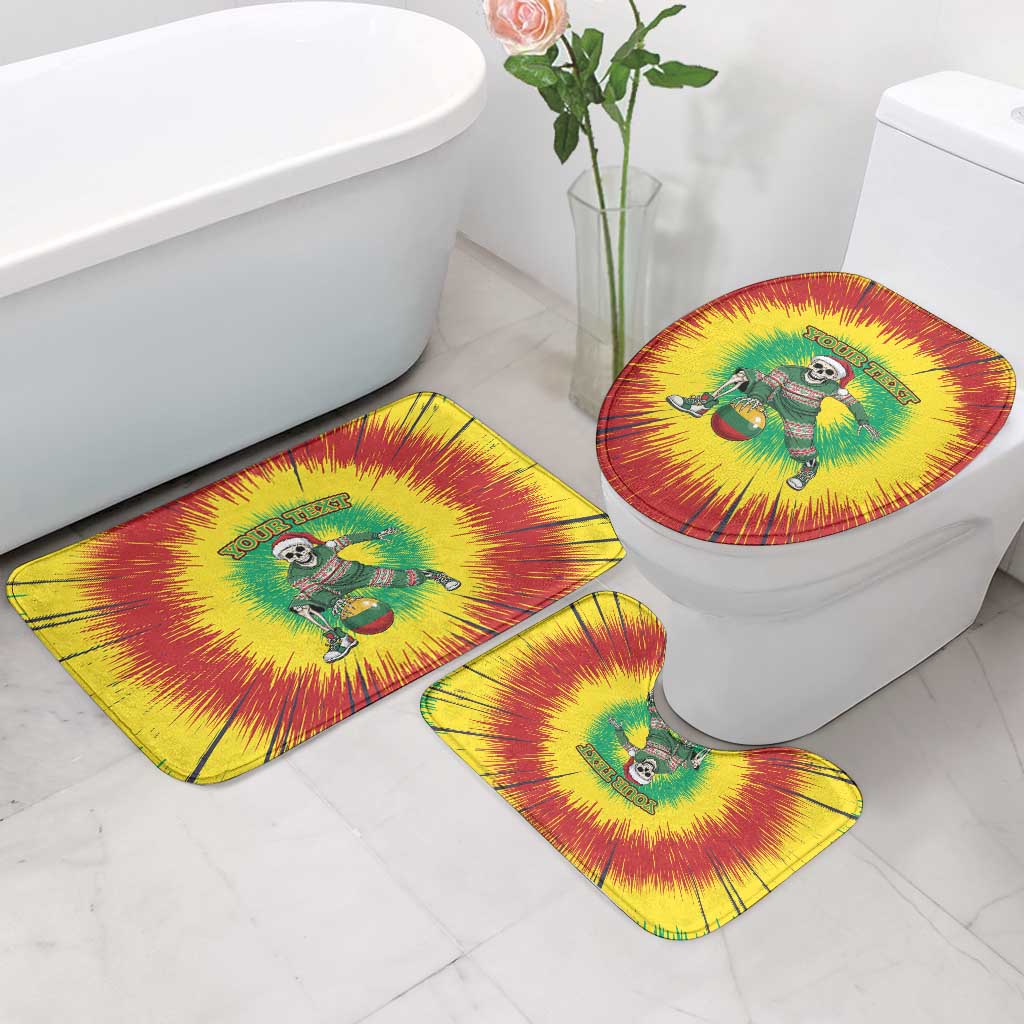 Lithuania Christmas Tie Dye Bathroom Set Skeleton Basketball Slam Dunk Santa Hat - Wonder Print Shop