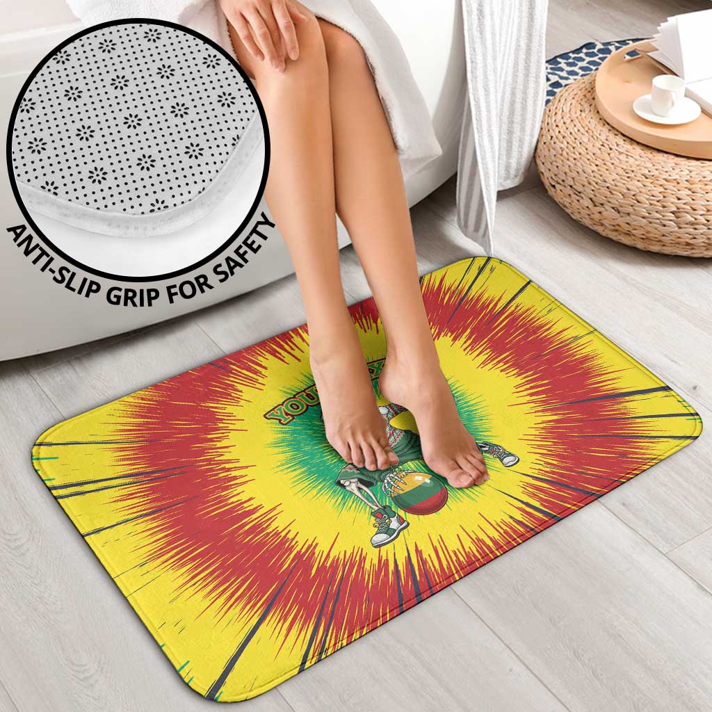 Lithuania Christmas Tie Dye Bathroom Set Skeleton Basketball Slam Dunk Santa Hat - Wonder Print Shop