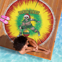 Lithuania Christmas Tie Dye Beach Blanket Skeleton Basketball Slam Dunk Santa Hat - Wonder Print Shop