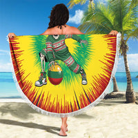 Lithuania Christmas Tie Dye Beach Blanket Skeleton Basketball Slam Dunk Santa Hat - Wonder Print Shop
