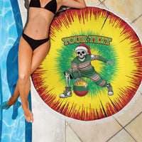 Lithuania Christmas Tie Dye Beach Blanket Skeleton Basketball Slam Dunk Santa Hat - Wonder Print Shop