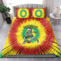 Lithuania Christmas Tie Dye Bedding Set Skeleton Basketball Slam Dunk Santa Hat - Wonder Print Shop