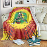 Lithuania Christmas Tie Dye Blanket Skeleton Basketball Slam Dunk Santa Hat - Wonder Print Shop