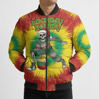 Personalized Lithuania Christmas Tie Dye Bomber Puffer Jacket Skeleton Basketball Slam Dunk Santa Hat LT19