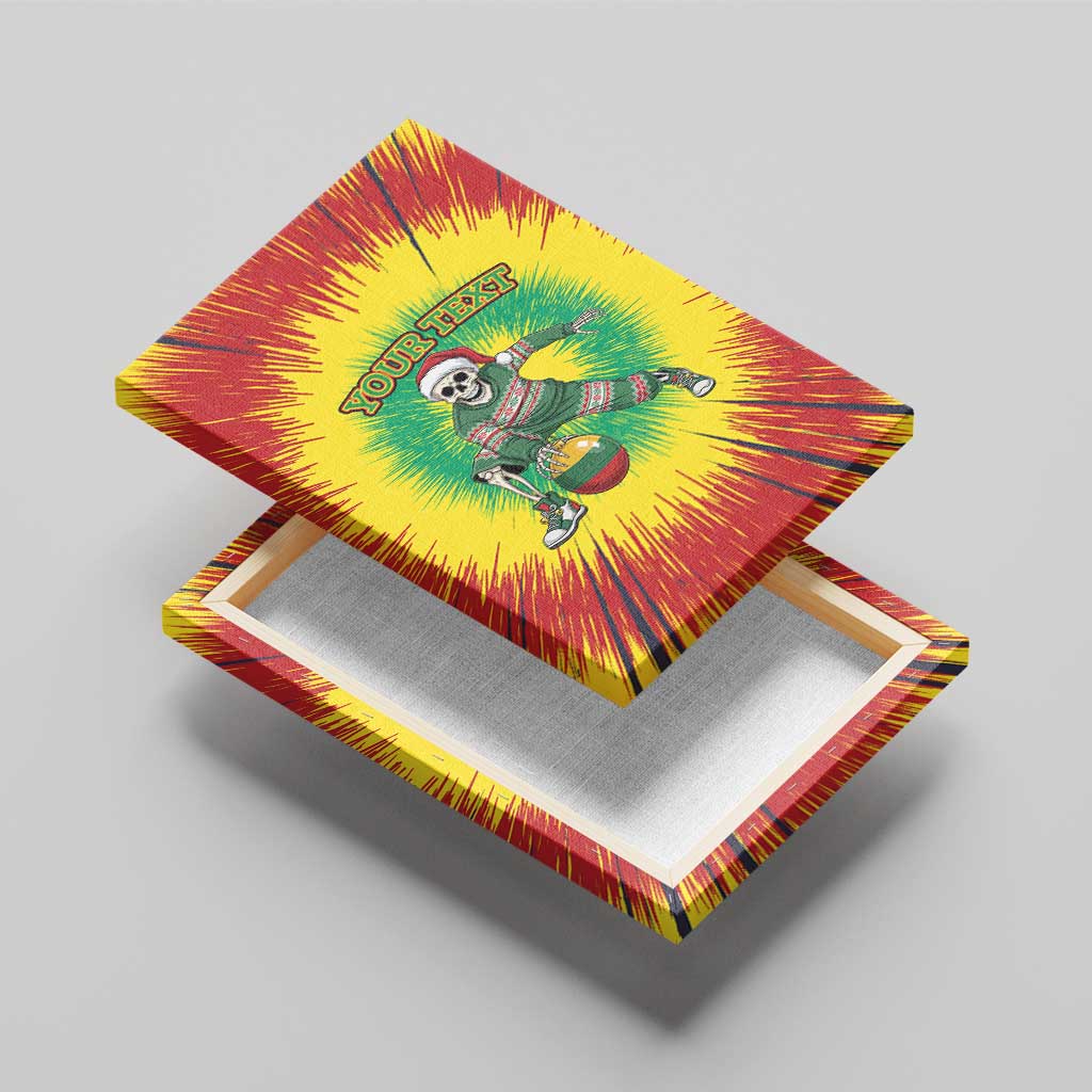 Lithuania Christmas Tie Dye Canvas Wall Art Skeleton Basketball Slam Dunk Santa Hat - Wonder Print Shop