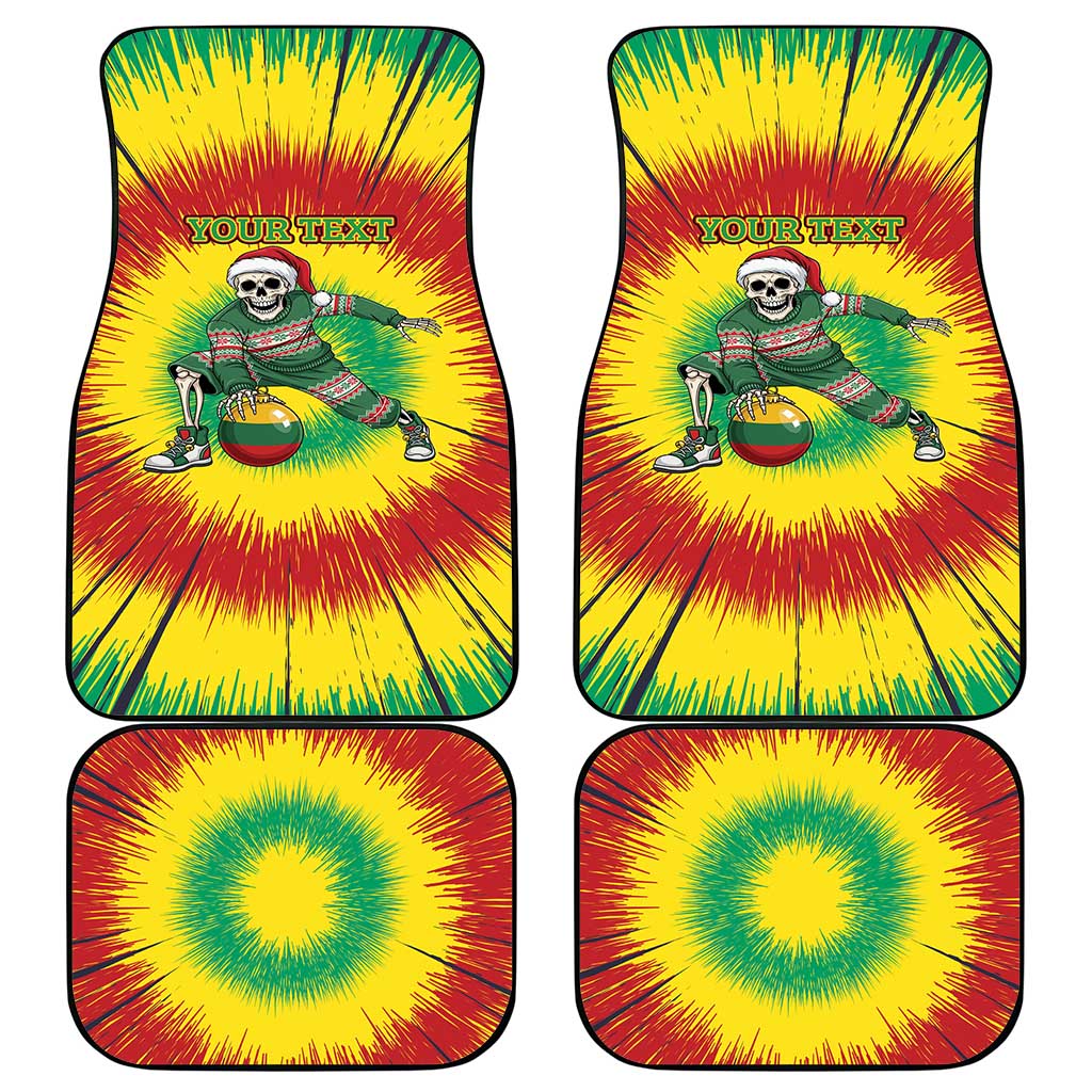 Lithuania Christmas Tie Dye Car Mats Skeleton Basketball Slam Dunk Santa Hat - Wonder Print Shop