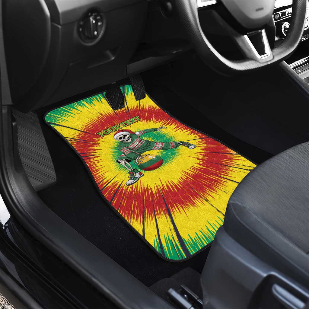 Lithuania Christmas Tie Dye Car Mats Skeleton Basketball Slam Dunk Santa Hat - Wonder Print Shop