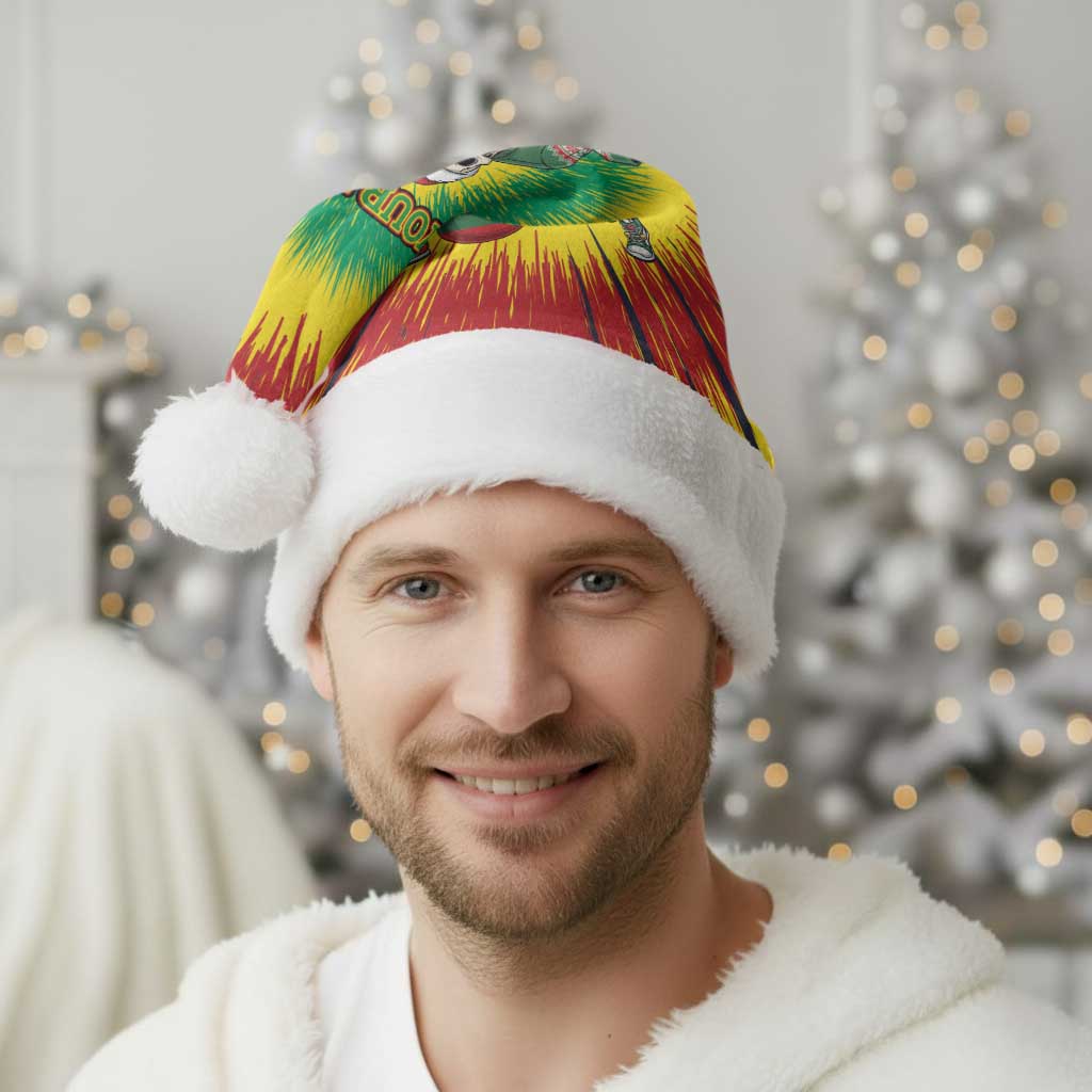 Personalized Lithuania Christmas Tie Dye Christmas Santa Hat Skeleton Basketball Slam Dunk Santa Hat - Wonder Print Shop