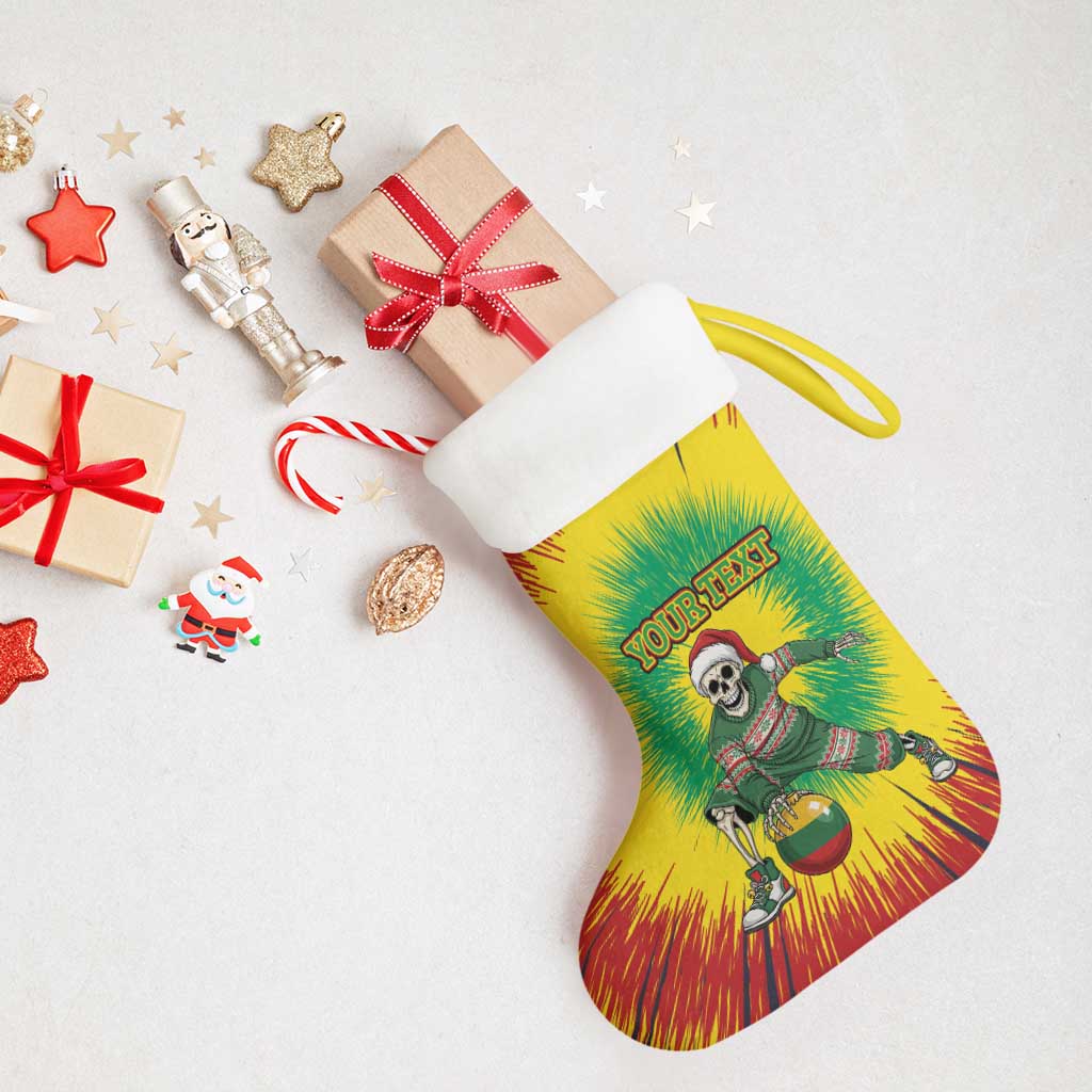 Personalized Lithuania Christmas Tie Dye Christmas Stocking Skeleton Basketball Slam Dunk Santa Hat - Wonder Print Shop