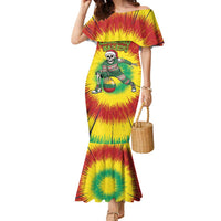 Personalized Lithuania Christmas Tie Dye Family Matching Mermaid Dress and Hawaiian Shirt Skeleton Basketball Slam Dunk Santa Hat LT19