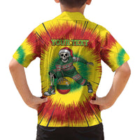 Personalized Lithuania Christmas Tie Dye Family Matching Off The Shoulder Long Sleeve Dress and Hawaiian Shirt Skeleton Basketball Slam Dunk Santa Hat LT19