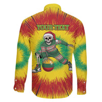 Personalized Lithuania Christmas Tie Dye Family Matching Off The Shoulder Long Sleeve Dress and Hawaiian Shirt Skeleton Basketball Slam Dunk Santa Hat LT19