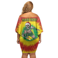 Personalized Lithuania Christmas Tie Dye Family Matching Off Shoulder Short Dress and Hawaiian Shirt Skeleton Basketball Slam Dunk Santa Hat LT19