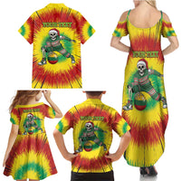 Personalized Lithuania Christmas Tie Dye Family Matching Summer Maxi Dress and Hawaiian Shirt Skeleton Basketball Slam Dunk Santa Hat LT19