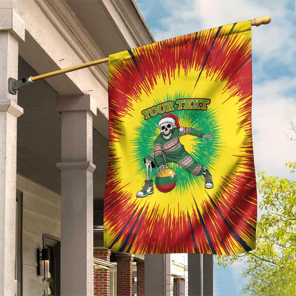 Lithuania Christmas Tie Dye Garden Flag Skeleton Basketball Slam Dunk Santa Hat - Wonder Print Shop