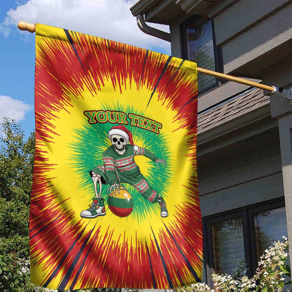 Lithuania Christmas Tie Dye Garden Flag Skeleton Basketball Slam Dunk Santa Hat - Wonder Print Shop