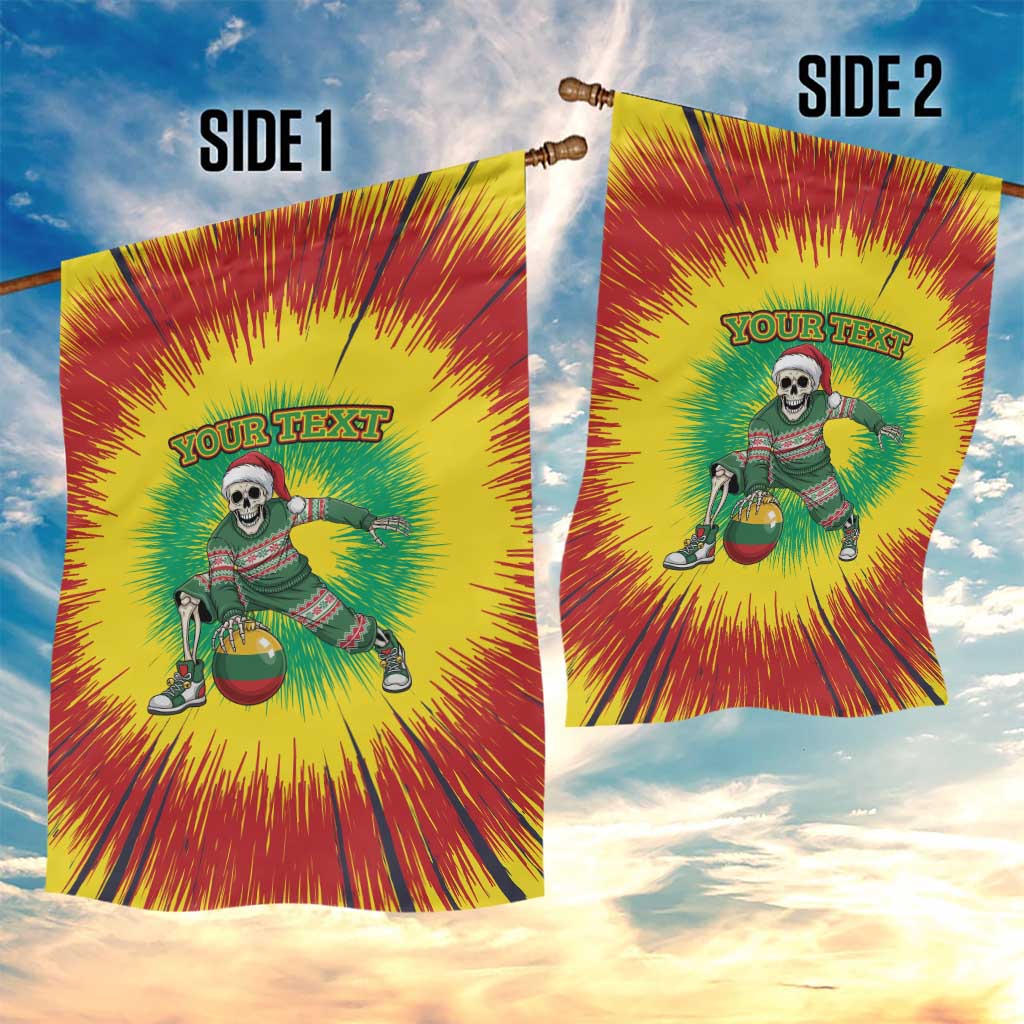 Lithuania Christmas Tie Dye Garden Flag Skeleton Basketball Slam Dunk Santa Hat - Wonder Print Shop