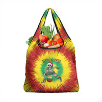 Lithuania Christmas Tie Dye Grocery Bag Skeleton Basketball Slam Dunk Santa Hat - Wonder Print Shop