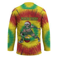 Personalized Lithuania Christmas Tie Dye Hockey Jersey Skeleton Basketball Slam Dunk Santa Hat LT19