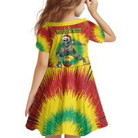 Personalized Lithuania Christmas Tie Dye Kid Short Sleeve Dress Skeleton Basketball Slam Dunk Santa Hat LT19