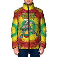 Personalized Lithuania Christmas Tie Dye Padded Jacket Skeleton Basketball Slam Dunk Santa Hat LT19