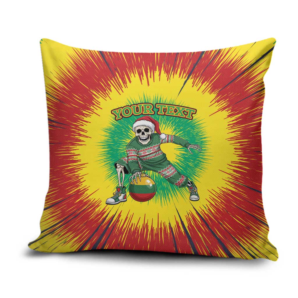 Lithuania Christmas Tie Dye Pillow Cover Skeleton Basketball Slam Dunk Santa Hat - Wonder Print Shop