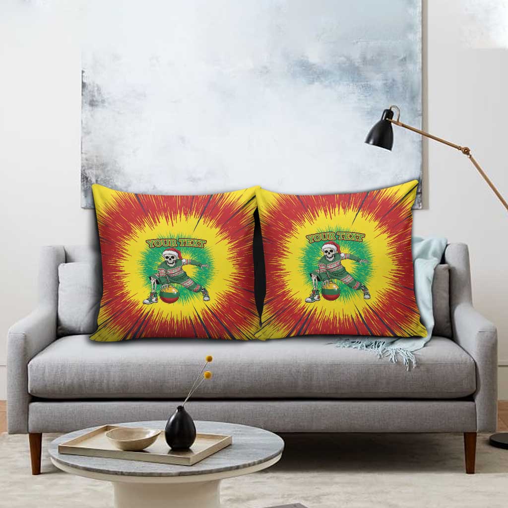 Lithuania Christmas Tie Dye Pillow Cover Skeleton Basketball Slam Dunk Santa Hat - Wonder Print Shop