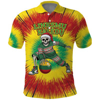 Personalized Lithuania Christmas Tie Dye Polo Shirt Skeleton Basketball Slam Dunk Santa Hat LT19