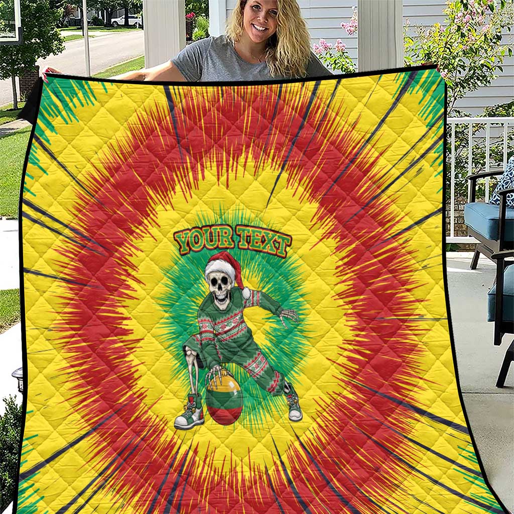 Lithuania Christmas Tie Dye Quilt Skeleton Basketball Slam Dunk Santa Hat - Wonder Print Shop