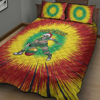 Lithuania Christmas Tie Dye Quilt Bed Set Skeleton Basketball Slam Dunk Santa Hat - Wonder Print Shop