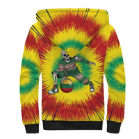 Personalized Lithuania Christmas Tie Dye Sherpa Hoodie Skeleton Basketball Slam Dunk Santa Hat LT19