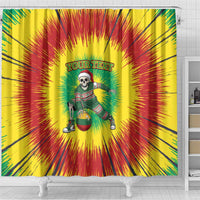 Lithuania Christmas Tie Dye Shower Curtain Skeleton Basketball Slam Dunk Santa Hat - Wonder Print Shop