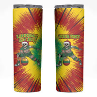 Lithuania Christmas Tie Dye Skinny Tumbler Skeleton Basketball Slam Dunk Santa Hat - Wonder Print Shop