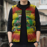 Personalized Lithuania Christmas Tie Dye Sleeveless Puffer Jacket Skeleton Basketball Slam Dunk Santa Hat LT19
