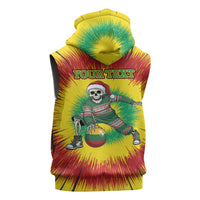 Personalized Lithuania Christmas Tie Dye Sleeveless Zip Hoodie Skeleton Basketball Slam Dunk Santa Hat LT19