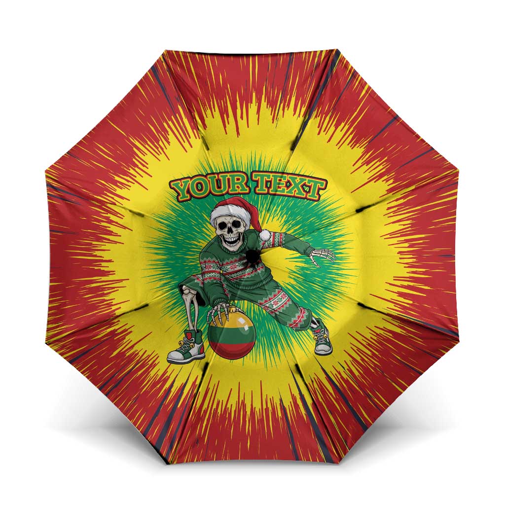 Lithuania Christmas Tie Dye Umbrella Skeleton Basketball Slam Dunk Santa Hat - Wonder Print Shop