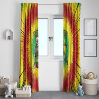 Lithuania Christmas Tie Dye Window Curtain Skeleton Basketball Slam Dunk Santa Hat - Wonder Print Shop